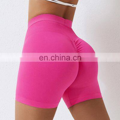 High Waist Add Elastic Waistband Tummy Control Scrunch Butt Lift Gym Sport Yoga Shorts Tight Leggings Women Workout Running Wear photo-3