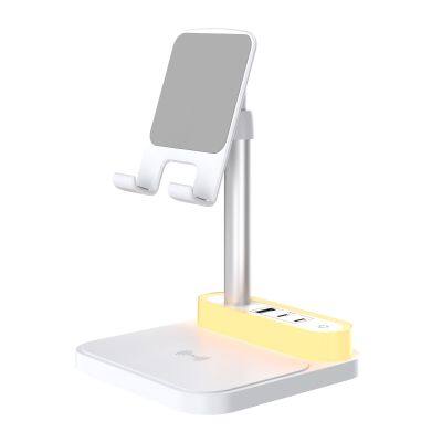 Adjustable Foldable Bracket Dual 10w Fast Wireless Phone Charger Desktop Phone Holder Charging For Samsung And Iphone