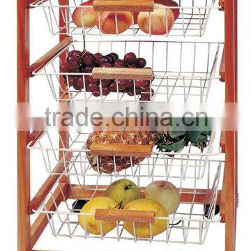 Pine Kitchen Trolley Tile Top