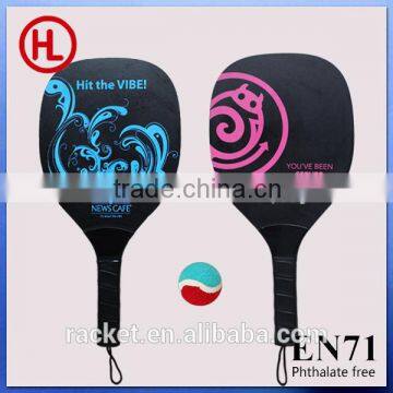 2015 TOP QUALITY Color Wooden Beach tennis racket /beach bat /beach paddle set with beach ball wholesale0