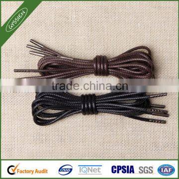 Fashional coloured waxed cotton women leather shoe laces