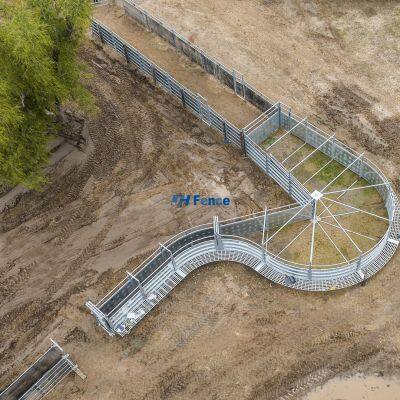 Panneaux de clôture pour bétail (vaches, moutons) en acier galvanisé à chaud portable, clôture de sécurité pour chevaux, en yard, pliable de 6 pieds, poudre écologique