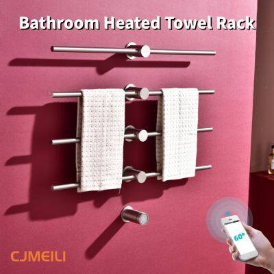 Bathroom Electric Heated Towel Rack, Towel Warmer for Bathroom, Wall Mounted Stainless Steel,4 Colours
