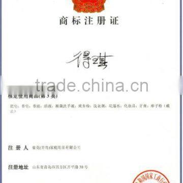 Daycare trademark registration certificate