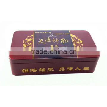 Rectangular metal tin box for wine