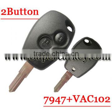 Good quality 2 Button Remote Key With VAC102 Blade Round Button for Renault