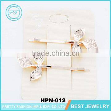 Popular Bride Barrettes Hair Accessories Retro Vintage Gold Plated Leaves Hair Clip