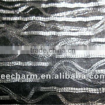 Metallic Yarn and Gray Yarn Organza