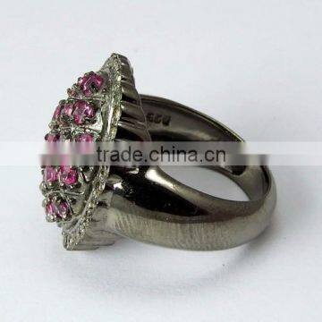 Wild Beauty !! Pink Diamond 925 Sterling Silver Ring, Handmade Silver Jewellery, Silver Jewellery India