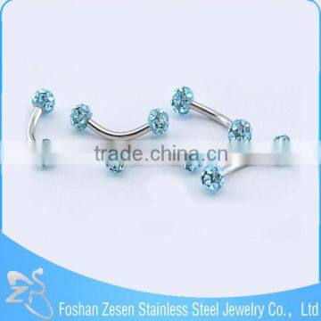 China Manufacturer Piercing Medical Steel Purple Crystal Custom Eyebrow Rings photo-2