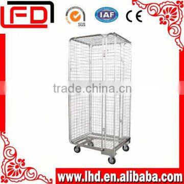 overlapping storage roll cart trolley with big mesh