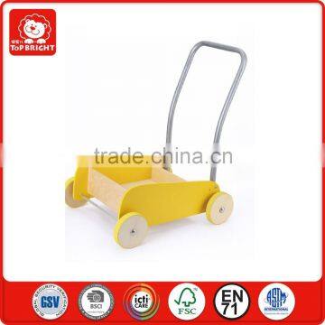 2015 new toys for kid children creative toys BSCI and ICTI factory hotsale own designer design cute wooden baby walker