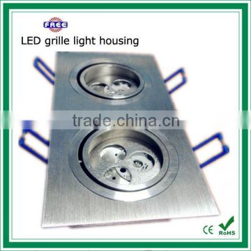 6W led light/(epistar,edison) aluminum ceiling squarer led grille light(just housing)