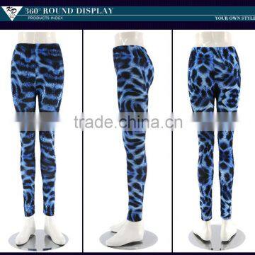 2016 Latest Design Blue Cheetah Print Good Elasticity Sexy Leggings photo-2