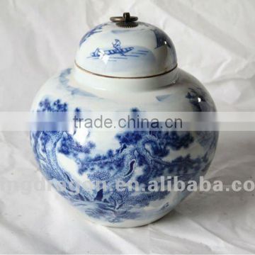 Chinese antique blue& white landscape ceramic porcelain