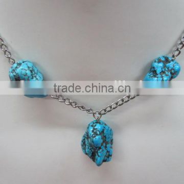 Good Price Fashion Gemstones Necklace Nature Turquoise Necklace For Girls