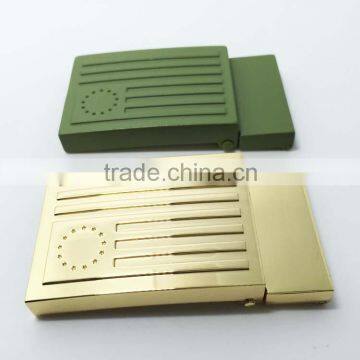 Gold Plate Military Web Belt Buckle With Emblem photo-6