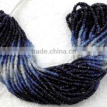 1 Strand Natural Rare Blue Shaded Sapphire Stone Faceted Rondelle Beads 3-3.5mm 15.5" Long Strand,Shaded Sapphire Bead