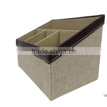 PU Leather Edge Linen Storage Box for Home & Hotel Supplies