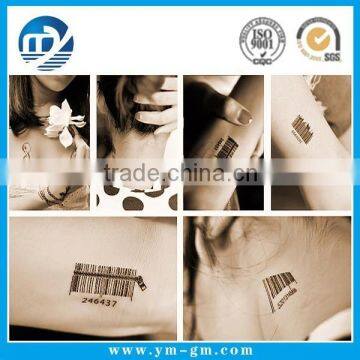 Factory price barcode tattoo sticker with top quality