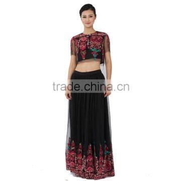 China Women Clothing Manufacturers 2016 Two Piece Samba Dresses for Tropical Party Mother of the Bride Skirt and Top Dresses photo-2