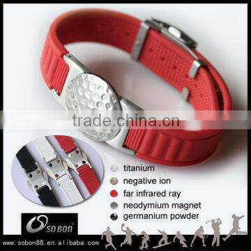 Fashion bracelet 2016 promition gifts changeable oem LOGO golf marker silicone anion bracelet