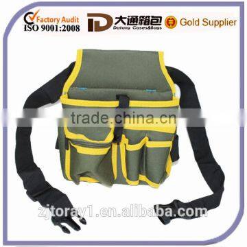 Olive Adjustable Strap Canvas Waist Tool Bag for Men