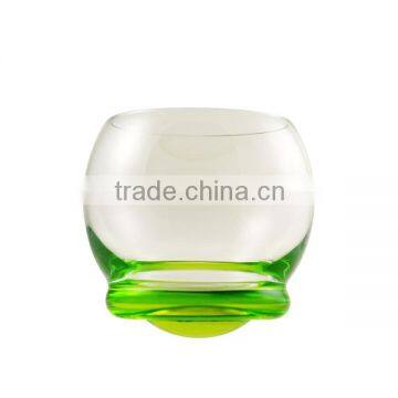 Green solid color leadfree customized size popular stemless wine whisky glass decanter in stocks special design