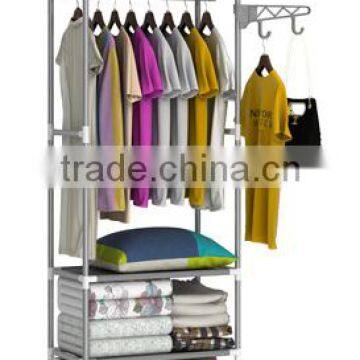 Space saving stainless steel pipe expandable clothes hanger