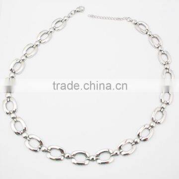 316L Stainless Steel Link Chain Bracelet and Necklace Jewelry Set photo-3