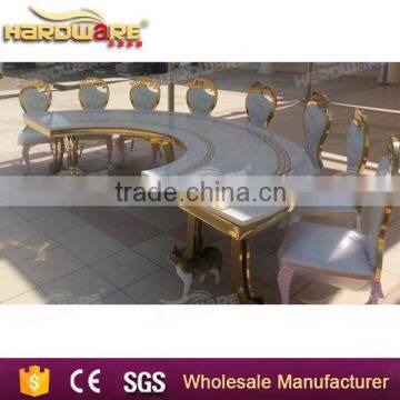 Dubai Banquet Stainless Steel Half Moon Mdf Top Wedding Dining Table Quality Choice photo-4