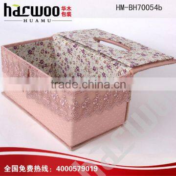 household canvas wooden square tissue box