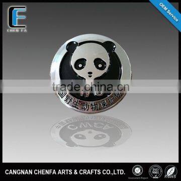 3D colorful chrome panda car round grille logo emblem badge