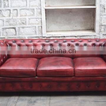 3 Seater Sofa Leather , Vintage Industrial Furniture Jodhpur