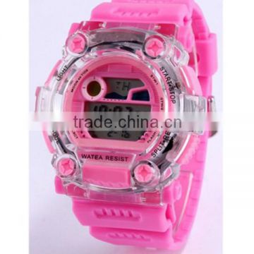 Fashion plastic and silicone light up digital watches kids watch