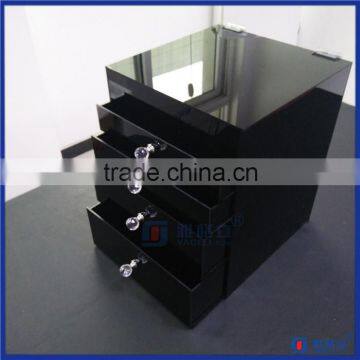 Clean Black Polished Acrylic With Wholesale Acrylic Makeup Organizer With Drawers photo-3