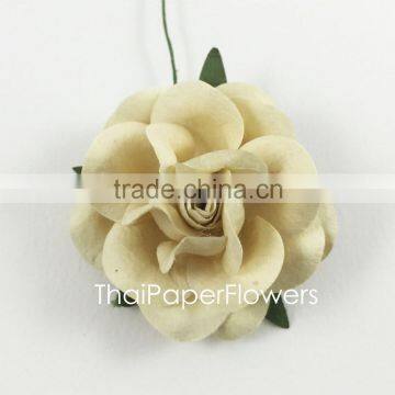 Cream large Handmade Mulberry Paper Flower, Wedding Party, Scrap-booking Crafts