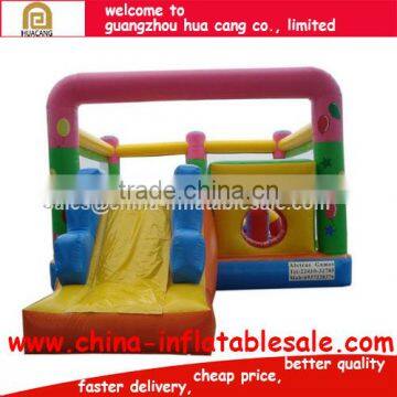 jumping castle fun game city/bright coloring combo slide/colorful inflatable games