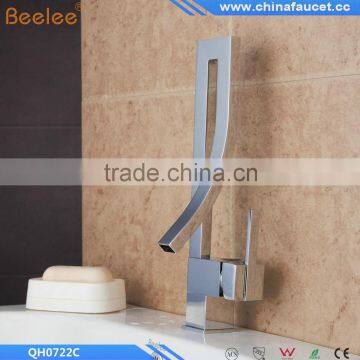Beelee QH0722C Chrome Finish Single Handle Single Hole Bathroom Waterfall Basin Mixer Vessel Faucet Tap photo-3