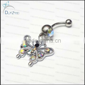 butterfly navel piercing nickel free belly button rings body jewelry