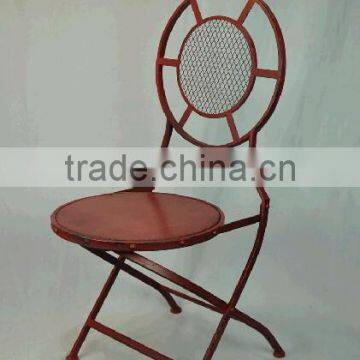 Vintage industrial folding metal garden chairs