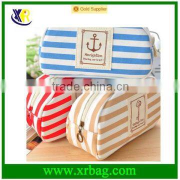 promotional Striped canvas small cosmetic bags