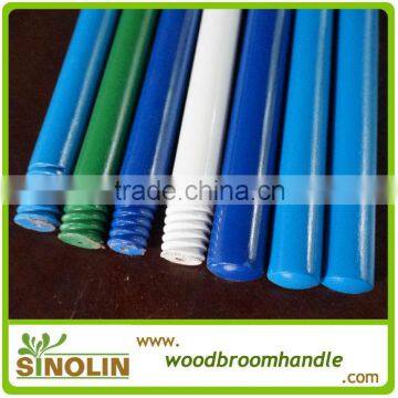 colorful varnished wooden broom cables