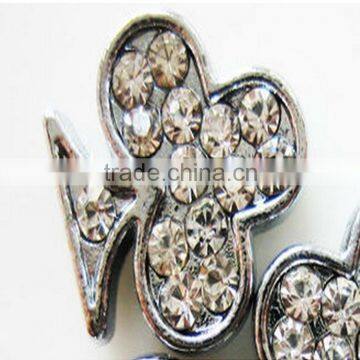 DIY 8mm Zinc Alloy Rhinestone Poker Slide Charms Fashion Beads Jewelry