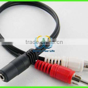 2 x RCA Male, 1 x 3.5mm Stereo Female, Y-Cable