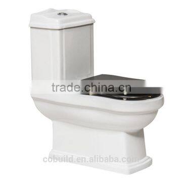 Luxury Solid Wood Seat Cover Siphonic One Piece Water Closet Good Quality Ceramic Toilet