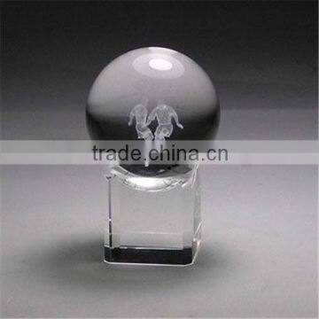 OEM/ODM homemade crystal 3d engraving sphere/ball for sports