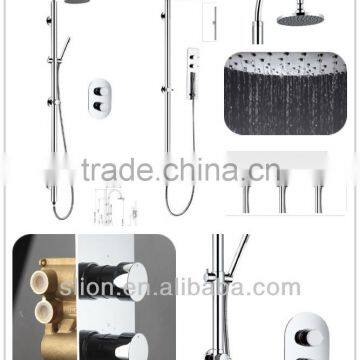 European Shower Set- Swan Neck Shower Arm Sliding Shower Mixer