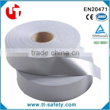 China En471 class 2 liver grey heat press reflective tape heat transfer reflective tape for safety clothing