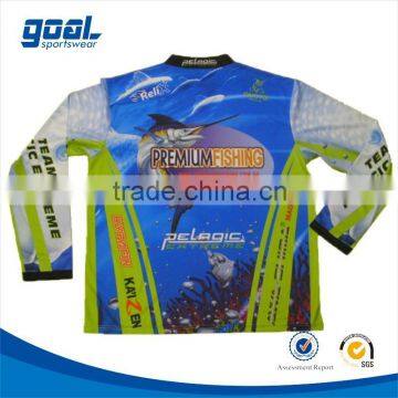 Sublimation printing customized dri fit tournament fishing jersey, fish shirts, fishing wear                        
                                                Quality Choice